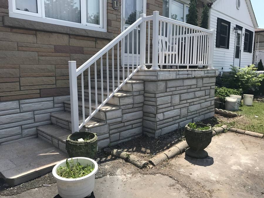 Patterned concrete, stonework and landscaping by Absolute Home Creations — project 7