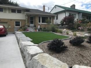 Patterned concrete, stonework and landscaping by Absolute Home Creations — project 18